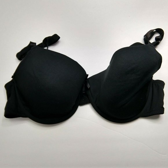 Black Bra Pink Lining Just Be 42C Underwire - Picture 1 of 16